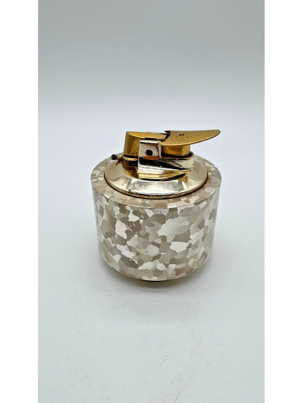 Vintage Ronson Varaflame Luralite Table Lighter - Mid-Century Art Deco Pattern